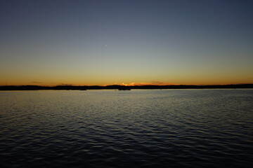 sunset over the river