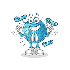yarn ball applause illustration. character vector