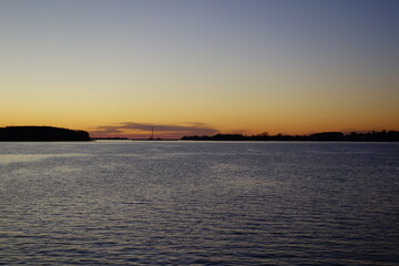 sunset over the river