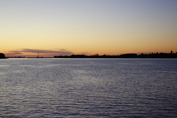 sunset over the river