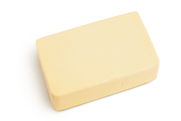 butter isolated on white background with clipping path and full depth of field. Top view. Flat lay