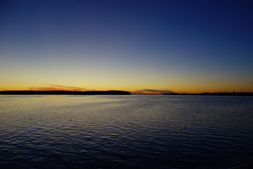 sunset over the river