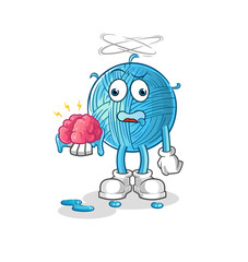 yarn ball no brain vector. cartoon character