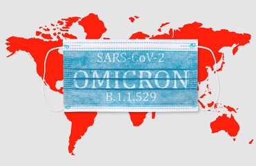 Face masks with inscriptions SARS COV 2 Omicron. Covid 19 alpha, beta, gamma, delta, lambda, mu,...
