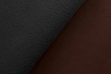 brown artificial leather with waves and folds on PVC base