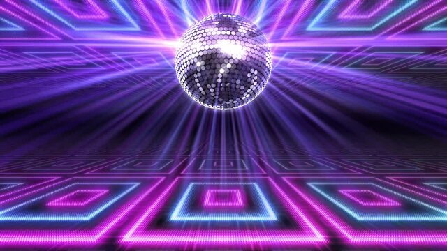 Mirror Ball Disco Lights Club Dance Party Glitter Background