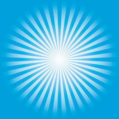 Abstract sunburst on blue background