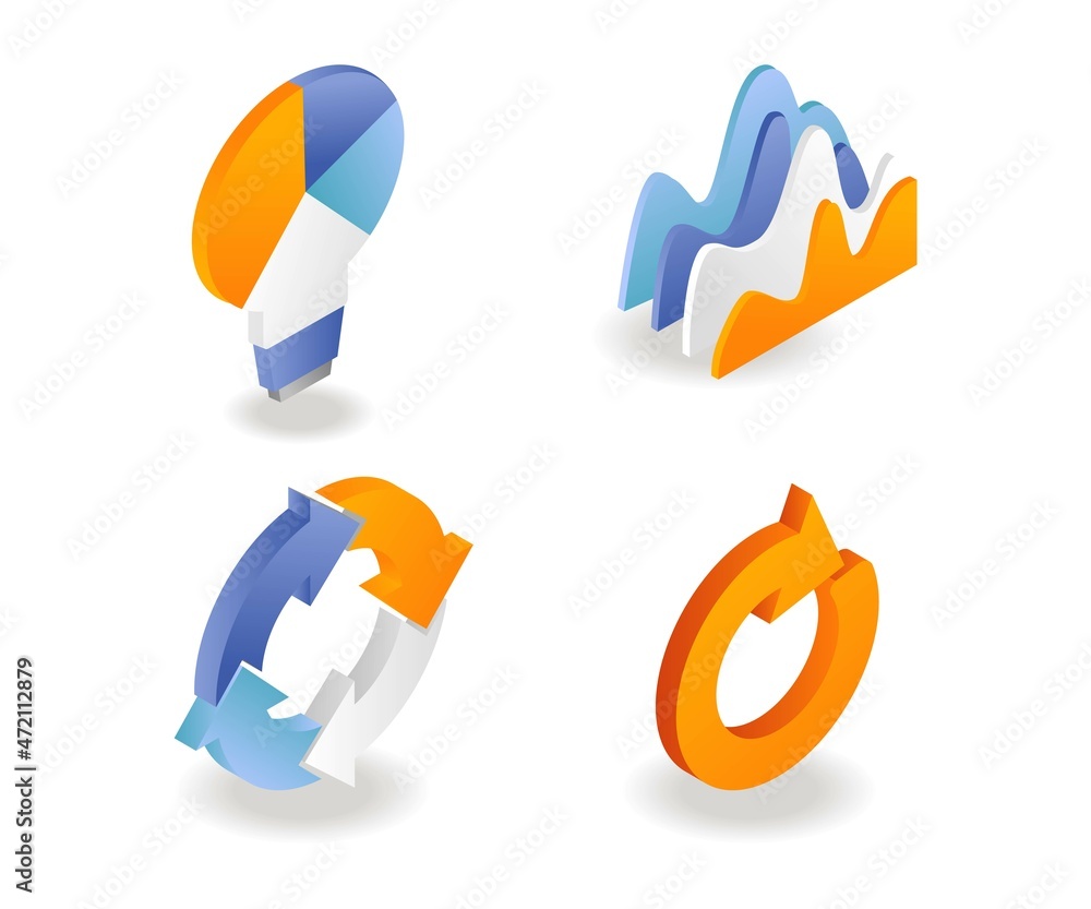 Poster A set of pie icons and bar graph analysis