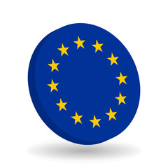 3D circle flag of European Union