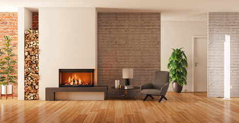 Illustration 3D rendering large luxury modern bright interiors Living room mockup computer digitally generated image