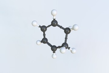 1,3-cyclohexadiene molecule. Isolated molecular model. 3D rendering
