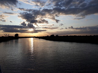 sunset on the river