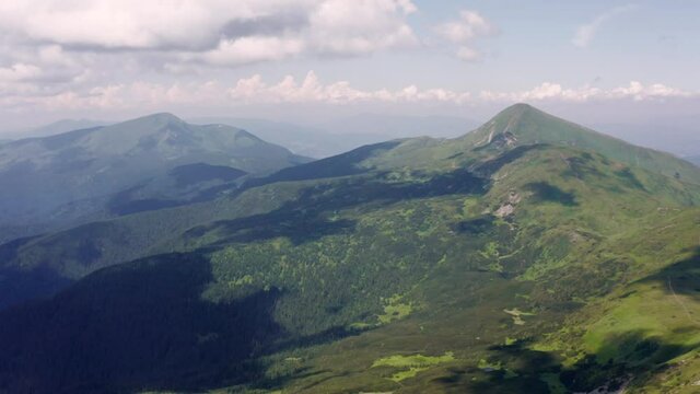 Aerial view mountain Hoverla in the Carpathians, Ukraine