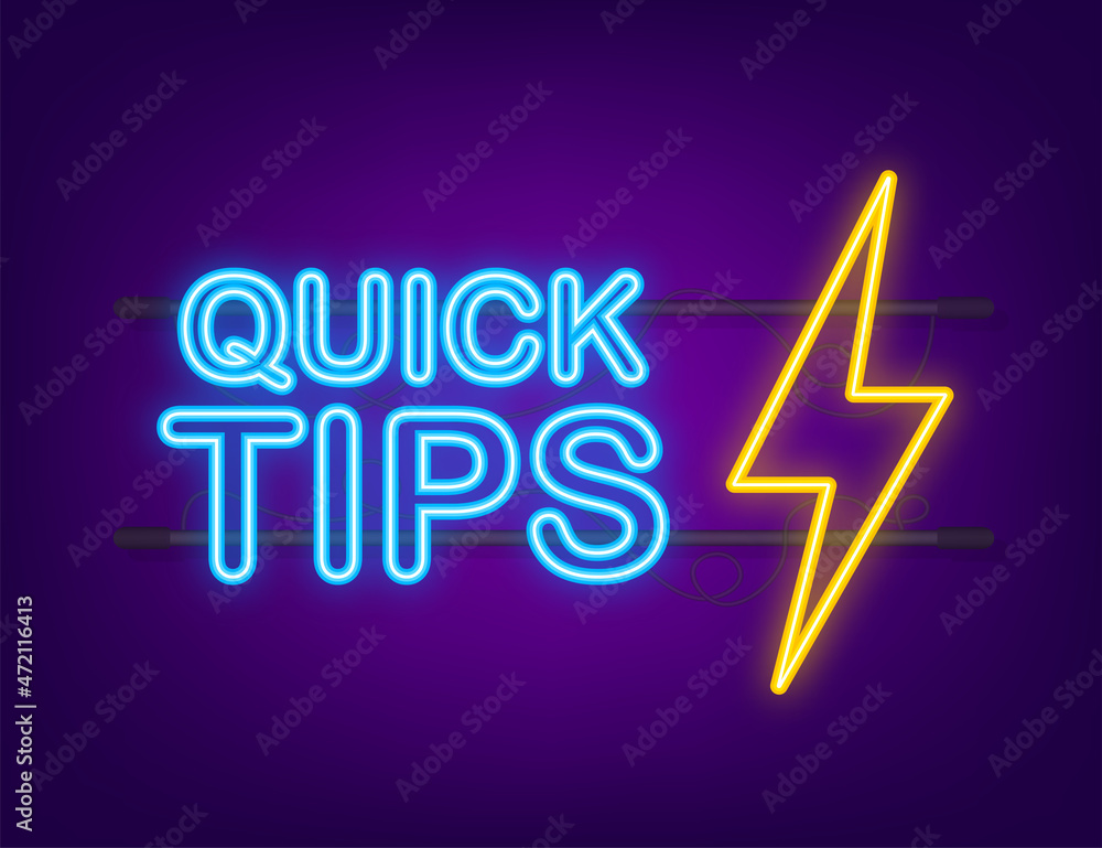 Poster quick tips badge with speech bubble for text. vector stock illustration