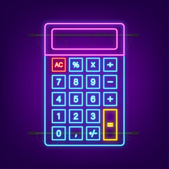 Black calculator white background. Modern design. Electronic portable calculator. Vector stock illustration