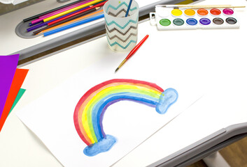 The concept of a child's drawing is a rainbow.