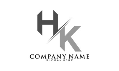 Letter HK alphabet elegant vector logo