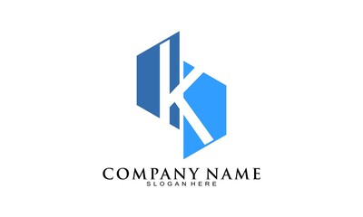 Polygon letter K creative vector logo