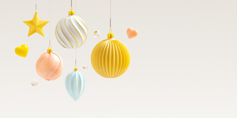 3D Render Abstract Winter Background, Christmas and new year background