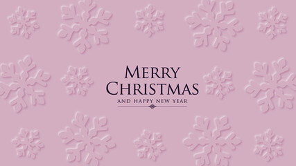 Merry christmas holiday card with snowflake composition.