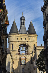 Fototapeta na wymiar Bordeaux, France - 8 Nov, 2021: La Grosse Cloche or the Big Bell of Bordeaux, France