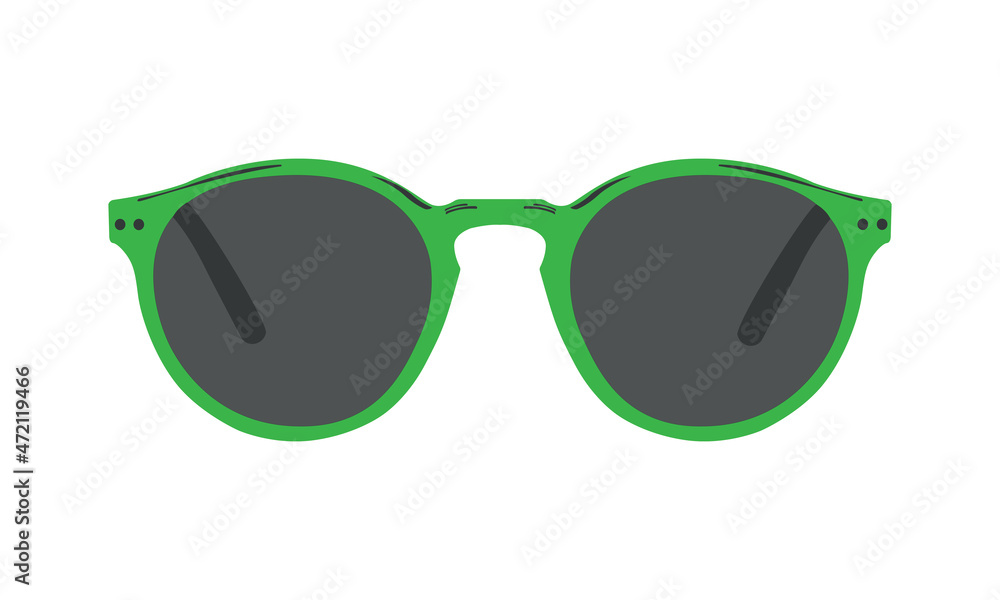 Wall mural Green sunglasses isolated on white background