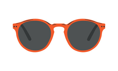 Orange sunglasses isolated on white background