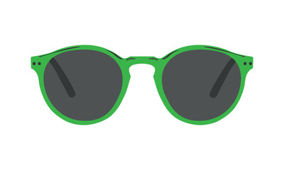 Green sunglasses isolated on white background