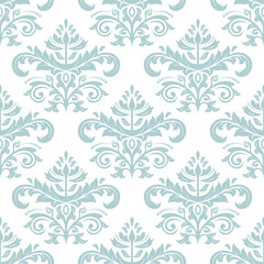Fototapeta na wymiar Orient classic light blue pattern. Seamless abstract background with vintage elements. Orient background. Ornament for wallpaper and packaging
