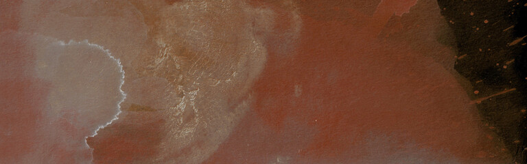 Rusty orange Colored watercolor banner background, art abstract surface watercolour painting textured design on white paper background, banner, backdrop