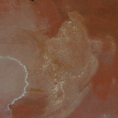 Abstract rusty colorful acrylic painting on canvas. Paint texture with brush and palette knife strokes