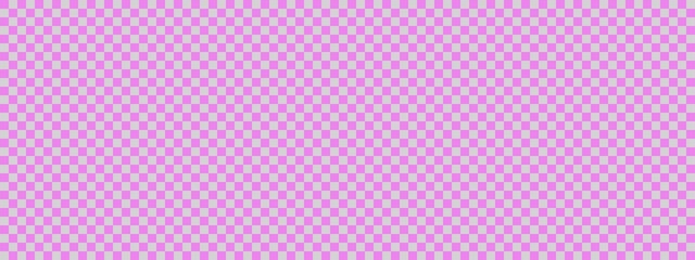 Checkerboard banner. Light grey and Violet colors of checkerboard. Small squares, small cells. Chessboard, checkerboard texture. Squares pattern. Background.