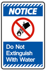 Caution Do Not Extinguish With Water Symbol