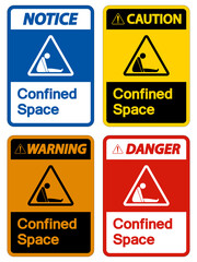 Caution Confined Space Symbol Sign Isolated On White Background
