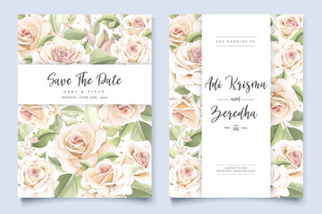 hand drawn floral wedding invitation card set