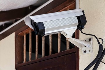 Small CCTV camera for security installed at the resort