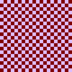 Two color checkerboard. Maroon and Lavender colors of checkerboard. Chessboard, checkerboard texture. Squares pattern. Background.