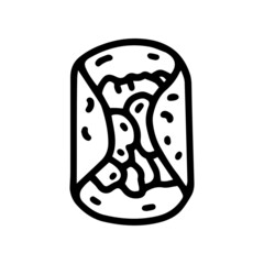 fajita line vector doodle simple icon design