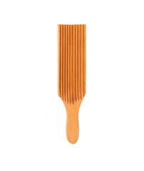 Wooden Gnocchi board, wooden fork for cooking italian gnocchi_on white background