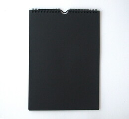 Black album, sketchbook on white background