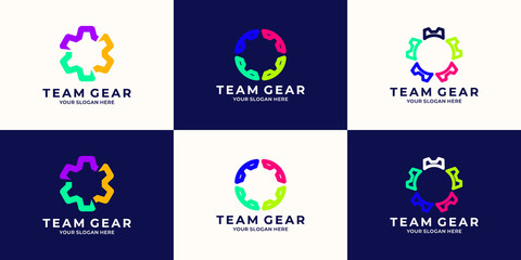 abstract gear combined with community logo concept