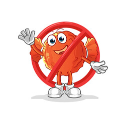 Obraz premium say no to wrapped candy mascot. cartoon vector