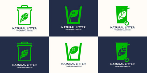 trash can logo by type of material