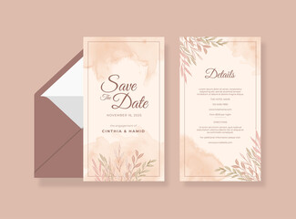 Romantic and elegant wedding card template