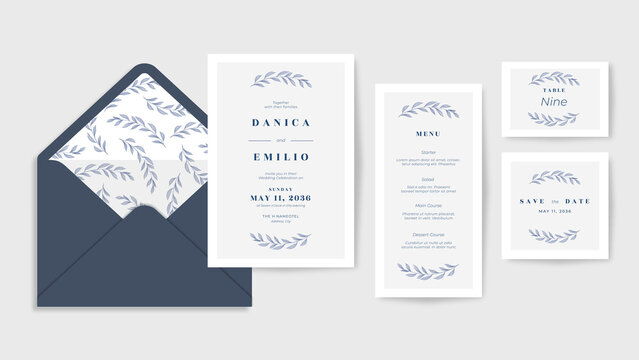 Elegant, beautiful and minimalist wedding invitation collection template