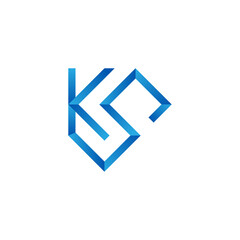 initial letter KS logo vector