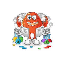wrapped candy mad scientist illustration. character vector
