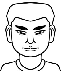 black and white of cute man for coloring