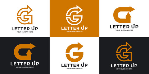 initial letter G arrow combination logo for business and brand inspiration logo