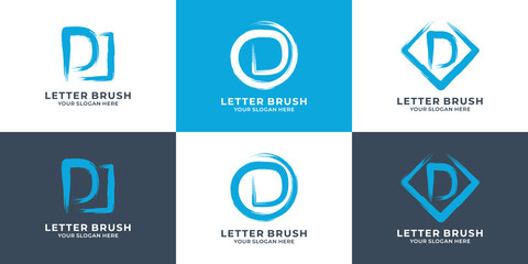 D initial letter brush logo for business and brand inspiration logo